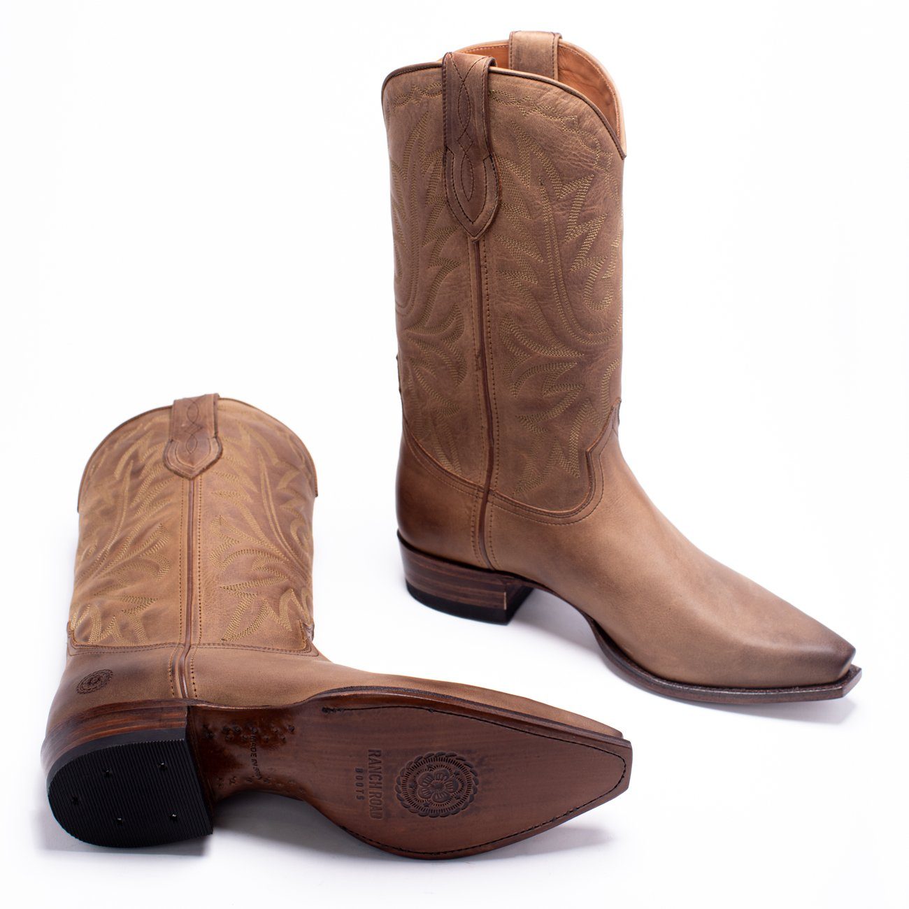 Mens Yoakum Tan Leather Western Boot Ranch Road Boots™